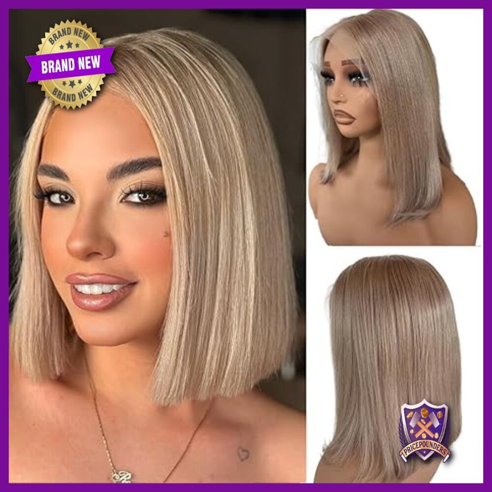 13x6 HD Lace Front Human Hair Bob Wig 14 Inch 180% Density Beginner Friendly